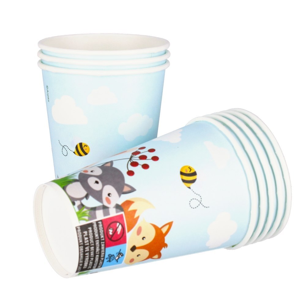 VASO PAPEL 200 ML ANIMALES DEL BOSQUE 8 PCS. ARPEX DC3096-X ARPEX